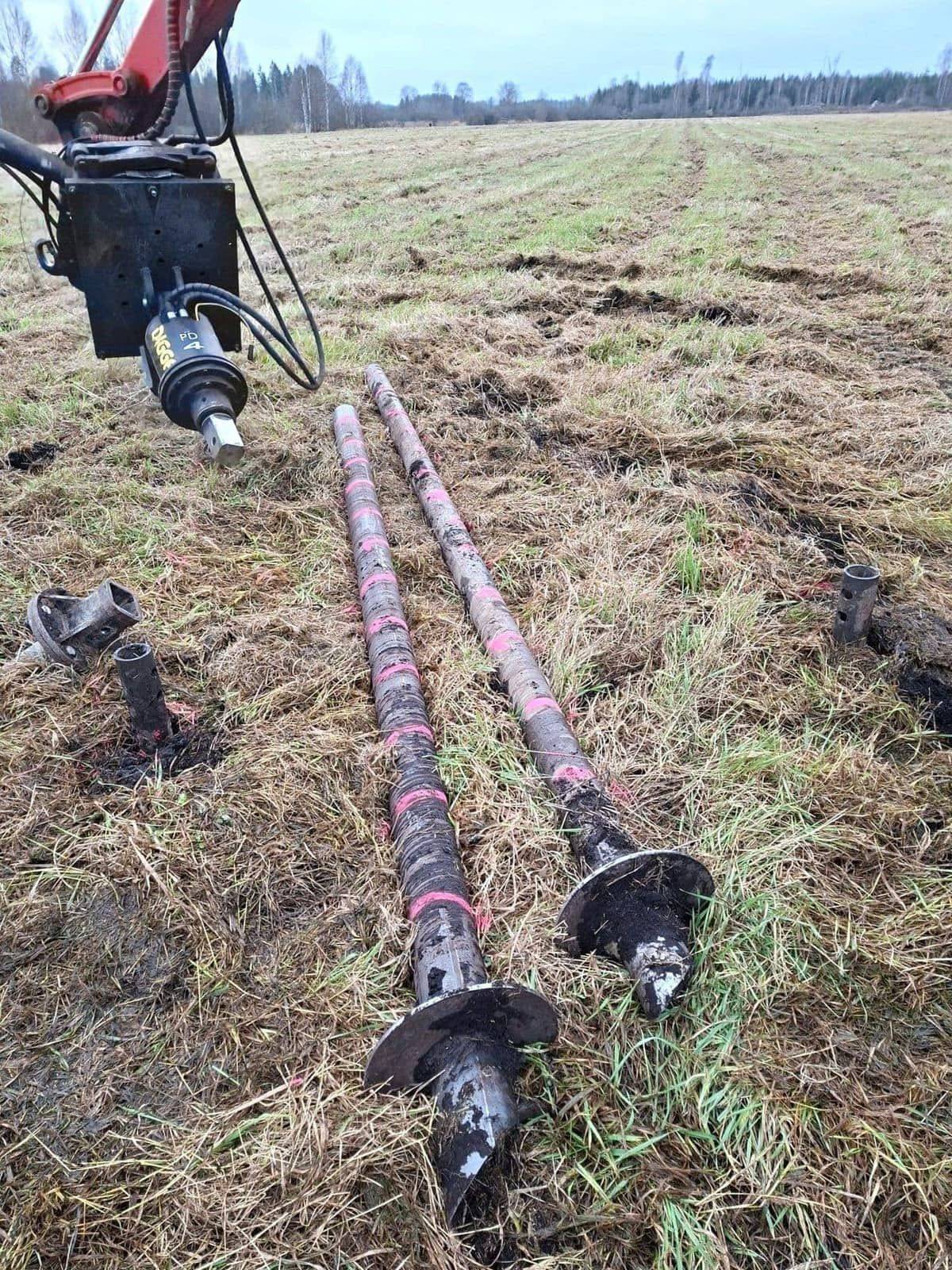 Helical pile installed in mixed soils, Sweden