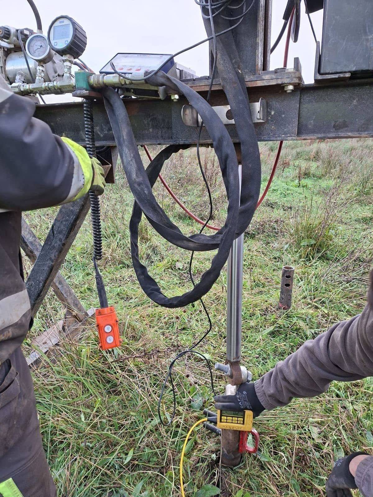 On-site test pile, ground-bearing zone, Sweden